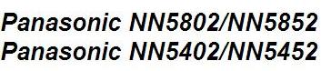 Руководство по использованию микроволновая печь Panasonic NN5802/NN5852 и Panasonic NN5402/NN5452 
